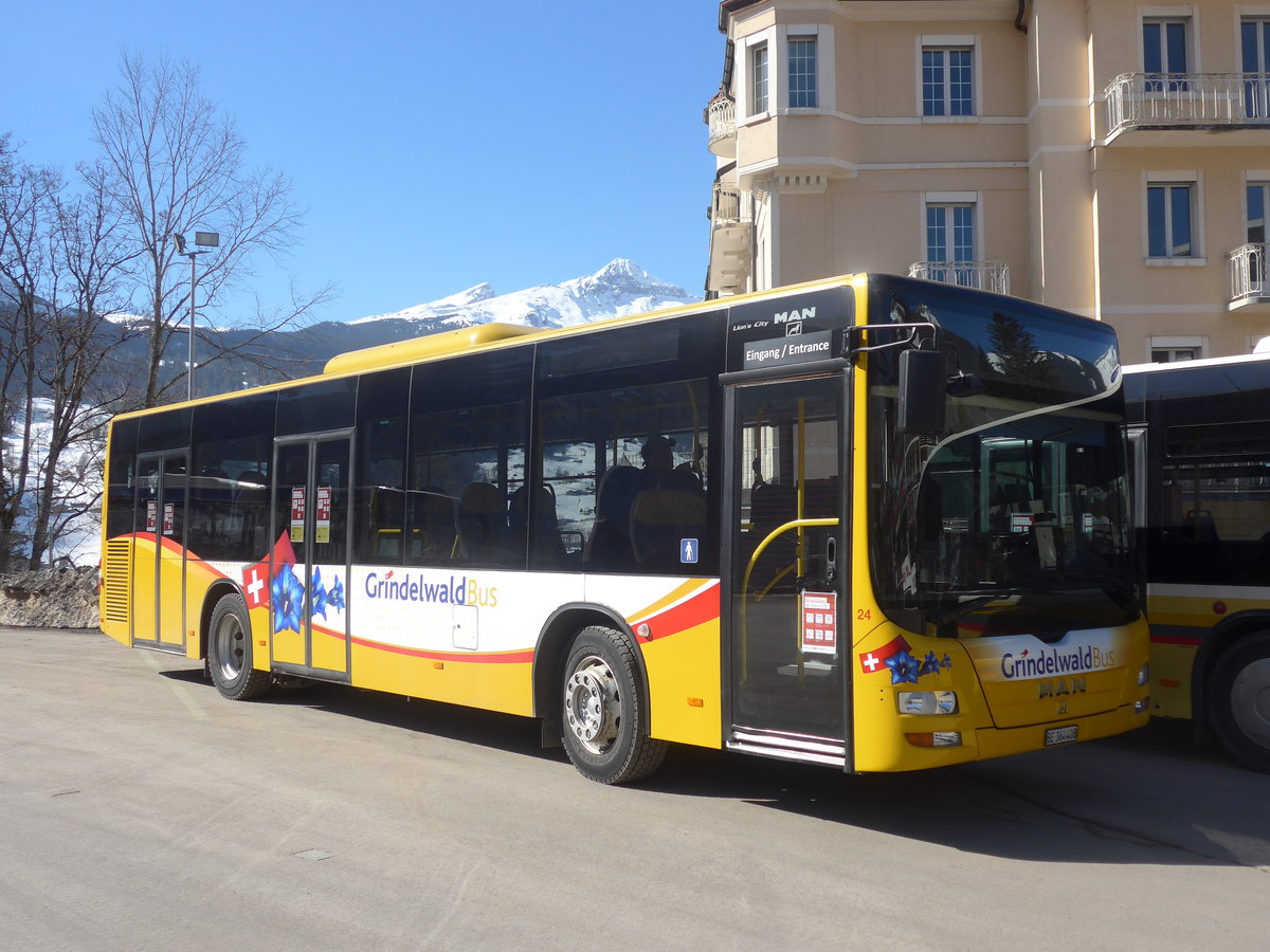 (223'856) - Grindelwaldbus, Grindelwald - Nr. 24/BE 364'408 - MAN/Gppel am 28. Februar 2021 beim Bahnhof Grindelwald