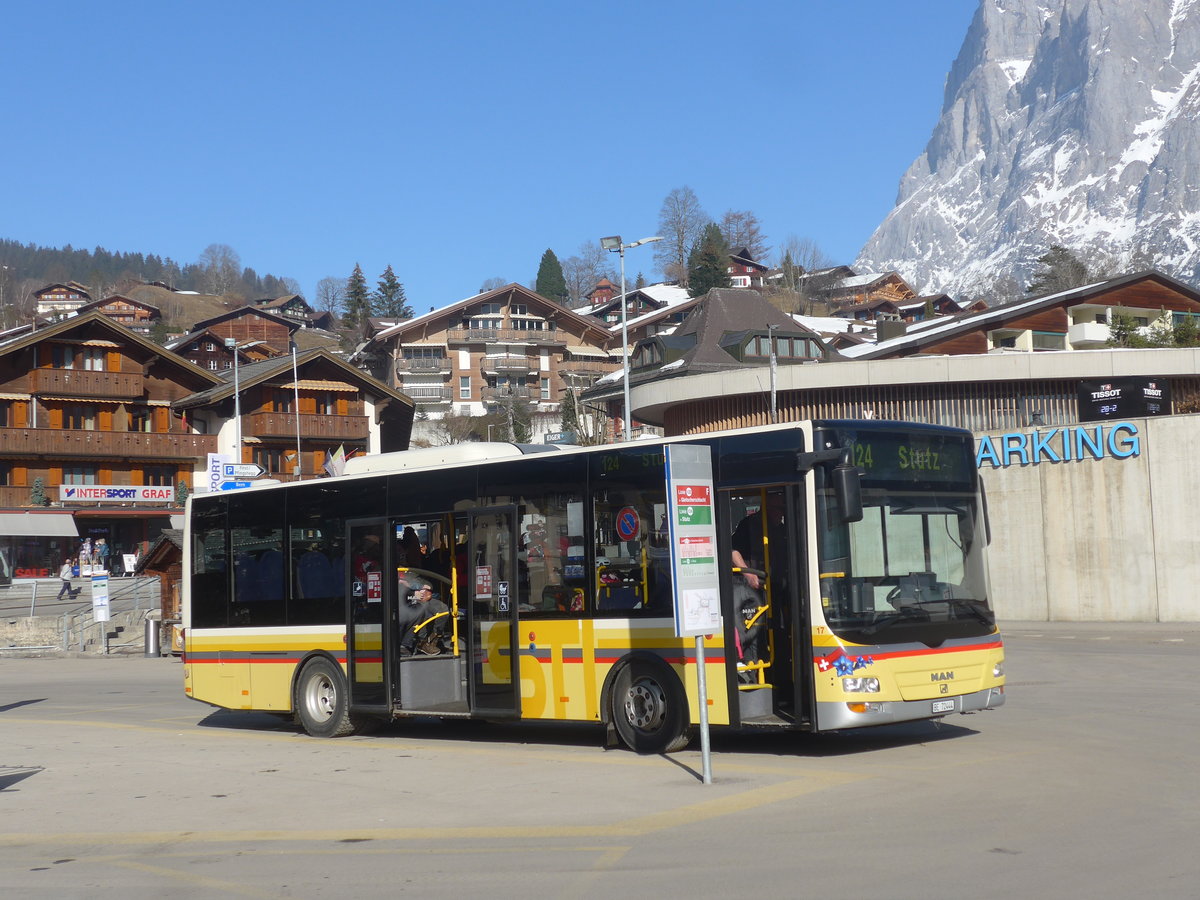 (223'896) - Grindelwaldbus, Grindelwald - Nr. 17/BE 72'444 - MAN/Gppel (ex STI Thun Nr. 133) am 28. Februar 2021 beim Bahnhof Grindelwald