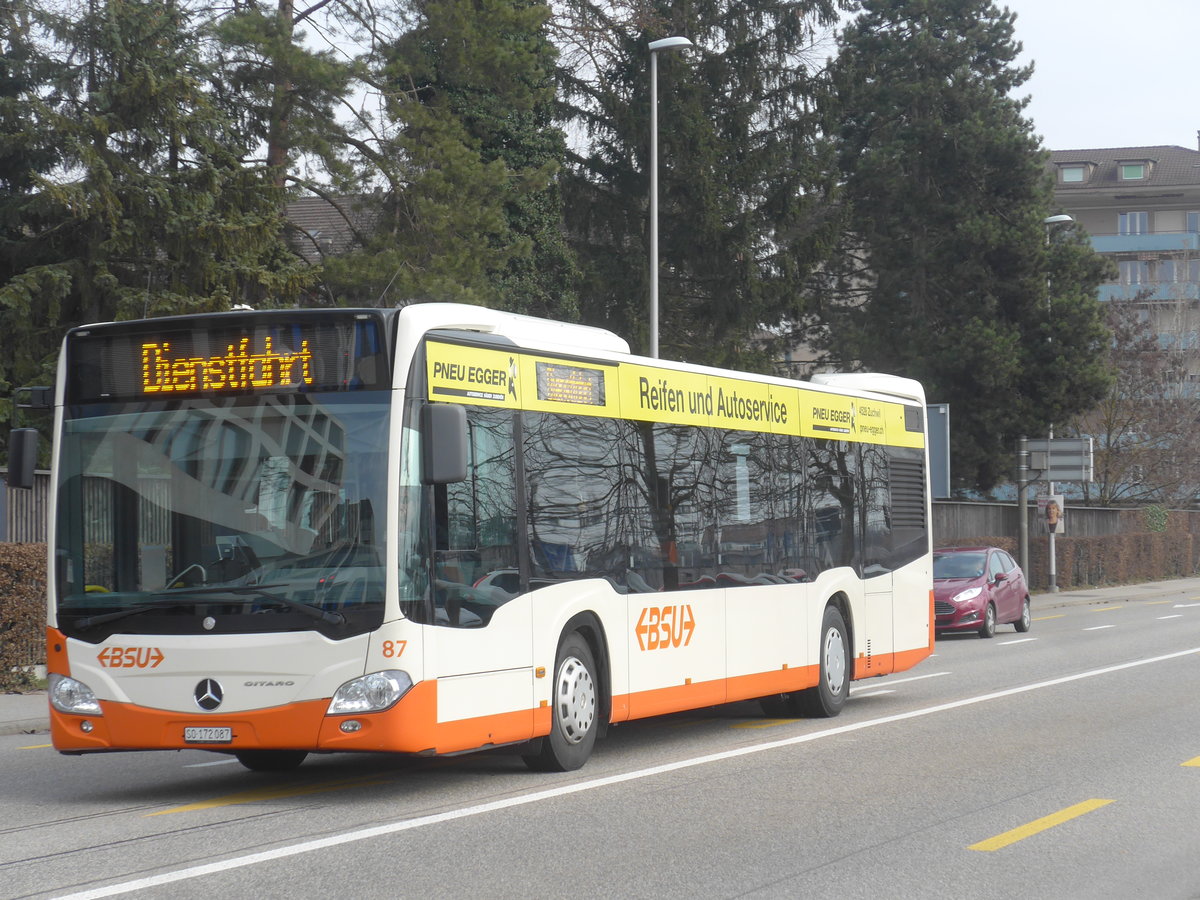 (223'928) - BSU Solothurn - Nr. 87/SO 172'087 - Mercedes am 4. Mrz 2021 beim Hauptbahnhof Solothurn
