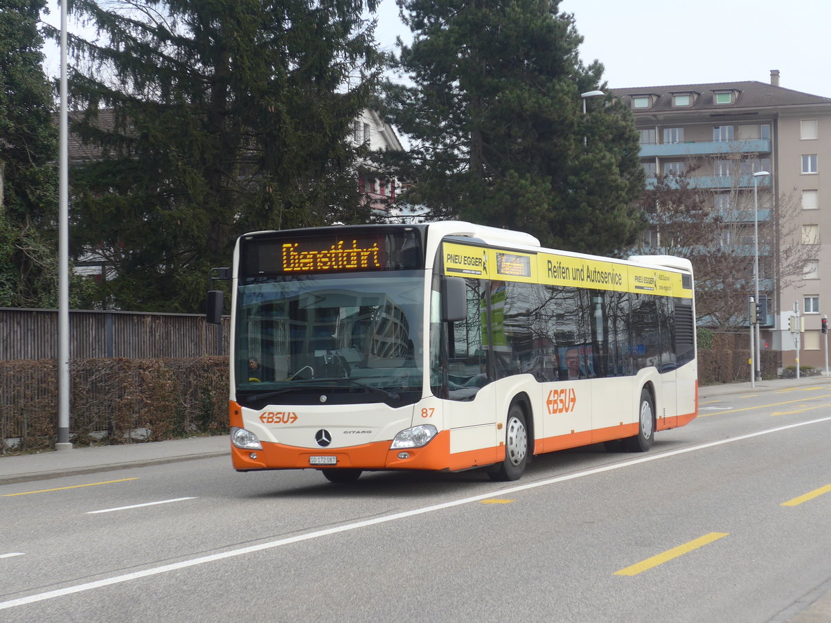 (223'944) - BSU Solothurn - Nr. 87/SO 172'087 - Mercedes am 4. Mrz 2021 beim Hauptbahnhof Solothurn