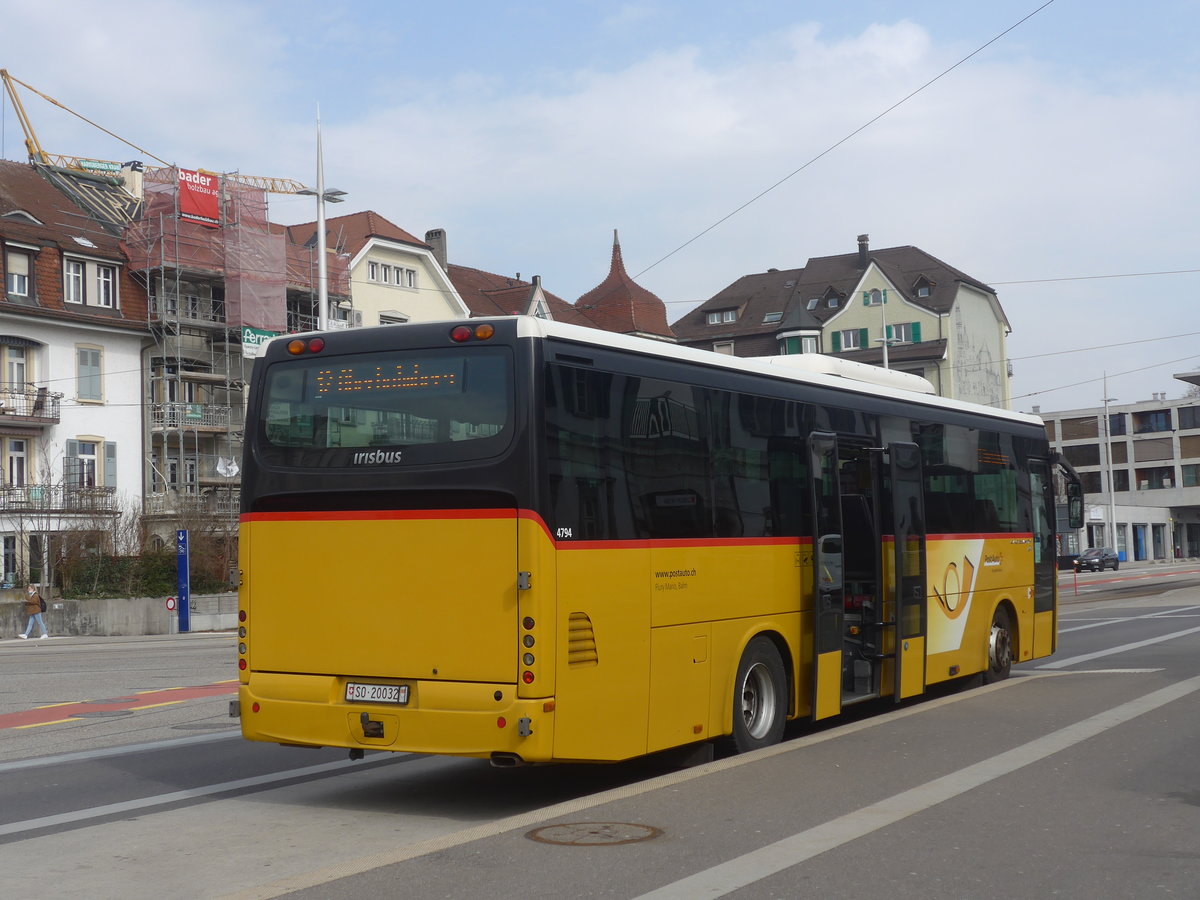 (223'961) - Flury, Balm - SO 20'032 - Irisbus am 4. Mrz 2021 beim Hauptbahnhof Solothurn