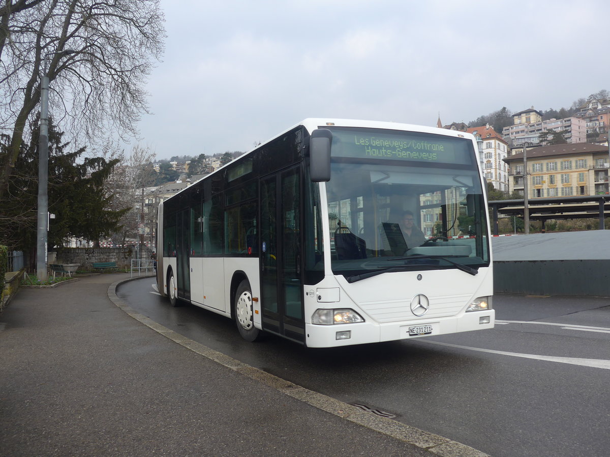 (224'004) - Interbus, Yverdon - Nr. 1211/NE 231'211 - Mercedes (ex BVB Basel Nr. 792; ex VZO Grningen Nr. 24) am 7. Mrz 2021 beim Bahnhof Neuchtel (Einsatz CarPostal)