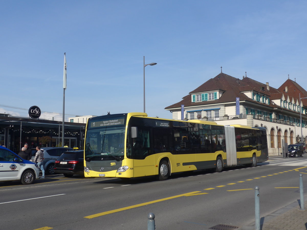 (224'341) - STI Thun - Nr. 709/BE 865'709 - Mercedes am 22. Mrz 2021 beim Bahnhof Thun
