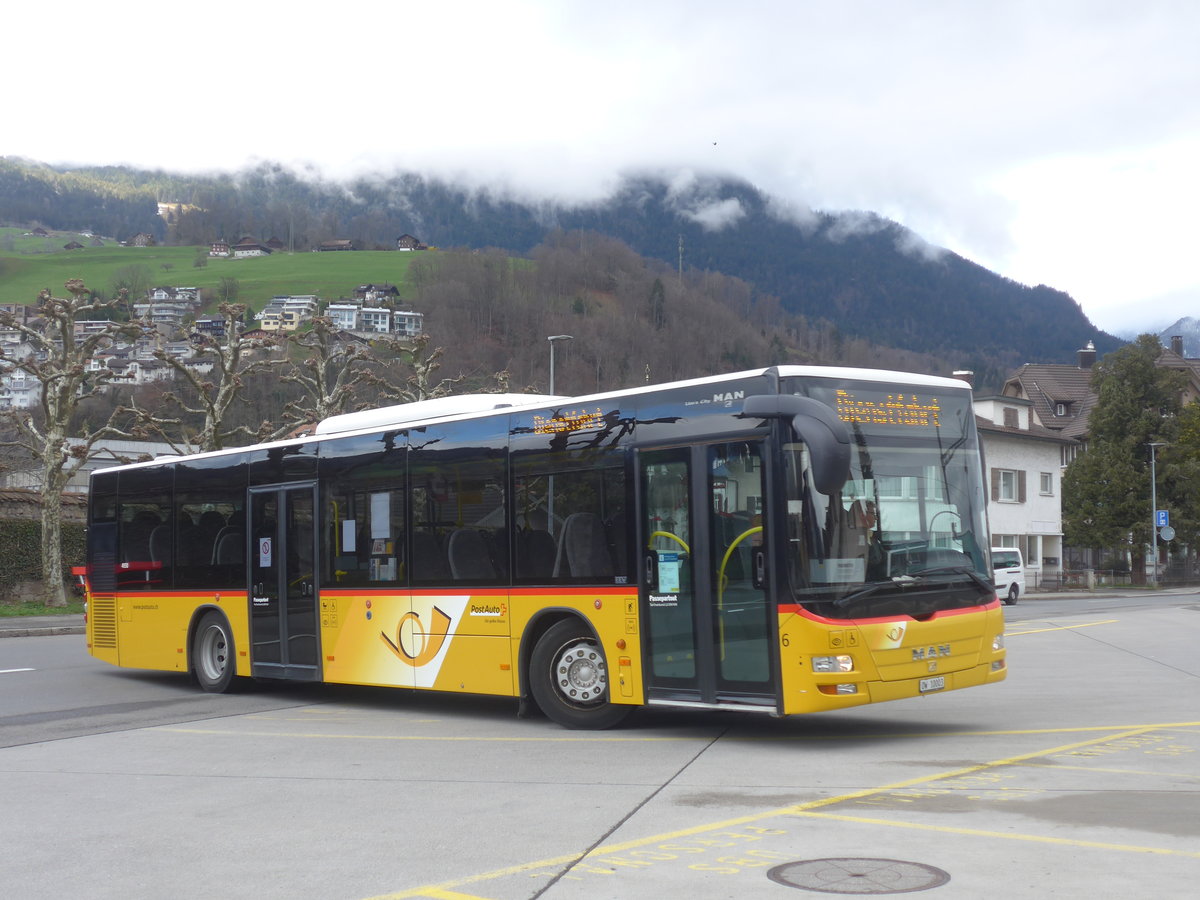 (224'362) - PostAuto Zentralschweiz - Nr. 6/OW 10'003 - MAN (ex Dillier, Sarnen Nr. 6) am 27. Mrz 2021 beim Bahnhof Sarnen
