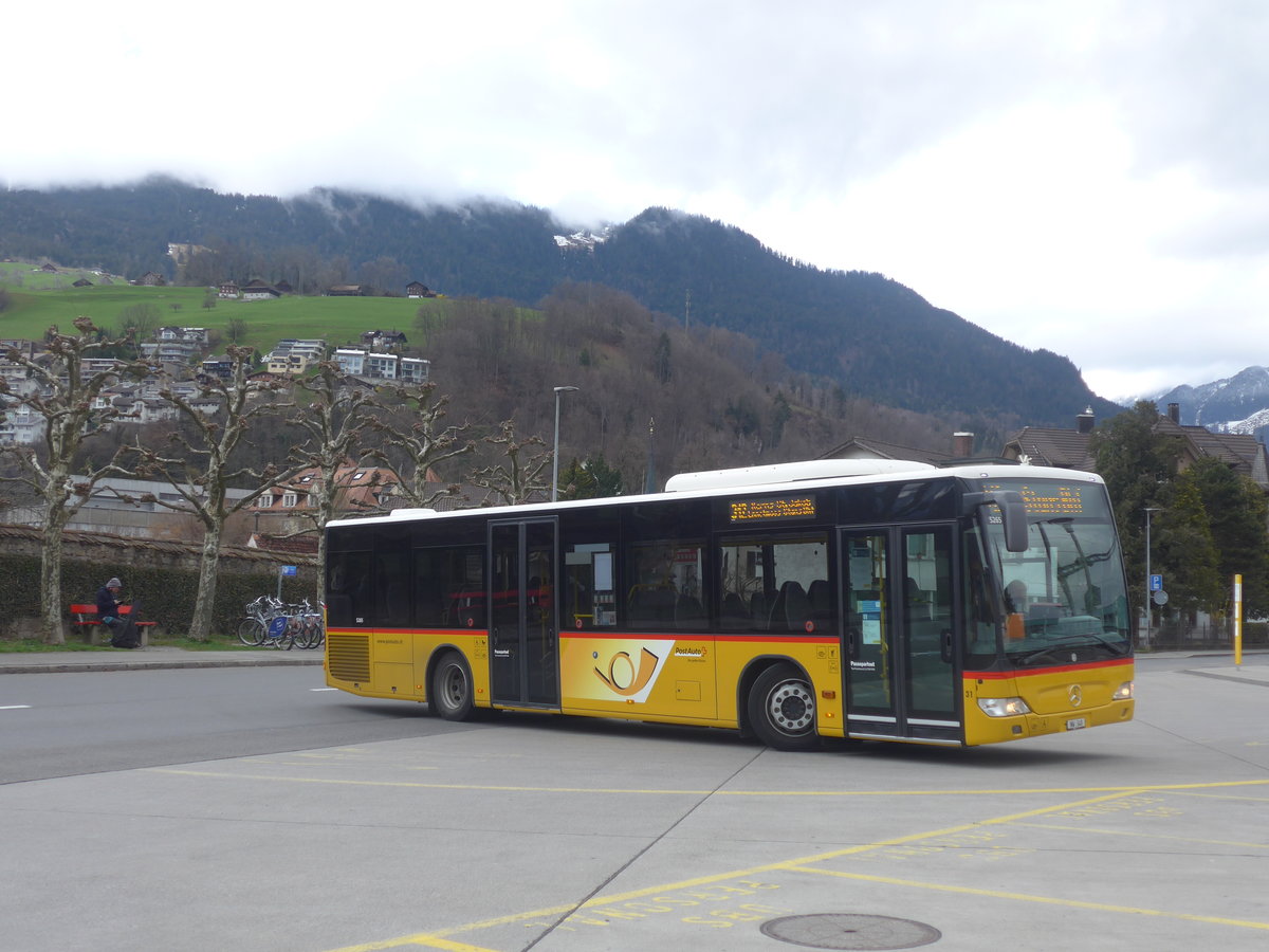 (224'373) - PostAuto Zentralschweiz - Nr. 31/NW 348 - Mercedes (ex Thepra, Stans Nr. 31) am 27. Mrz 2021 beim Bahnhof Sarnen