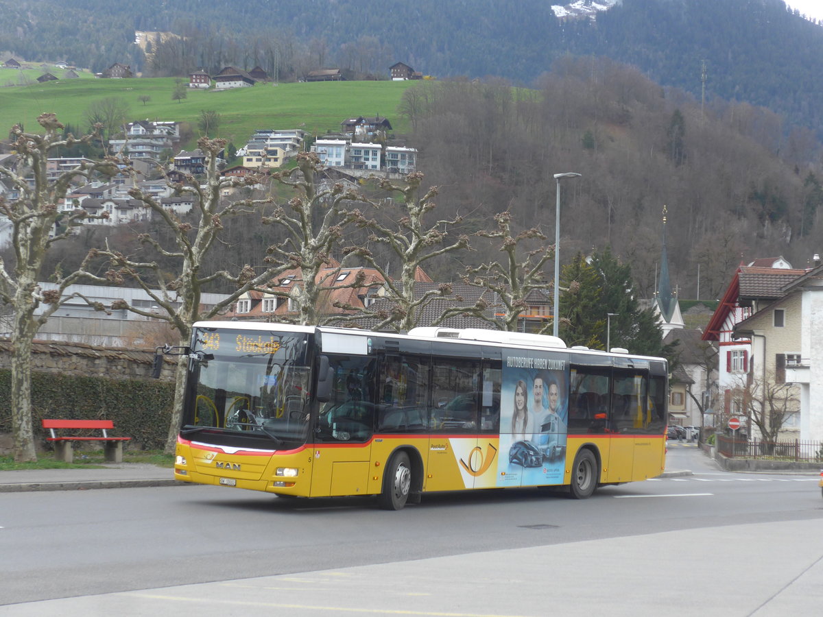 (224'382) - PostAuto Zentralschweiz - Nr. 5/OW 10'002 - MAN (ex Dillier, Sarnen Nr. 5) am 27. Mrz 2021 beim Bahnhof Sarnen