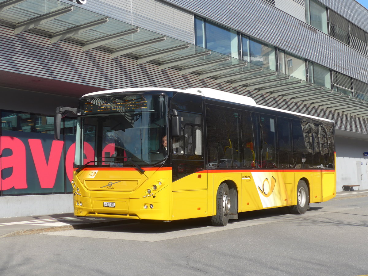 (224'480) - PostAuto Graubnden - GR 159'208 - Volvo am 28. Mrz 2021 beim Bahnhof Landquart