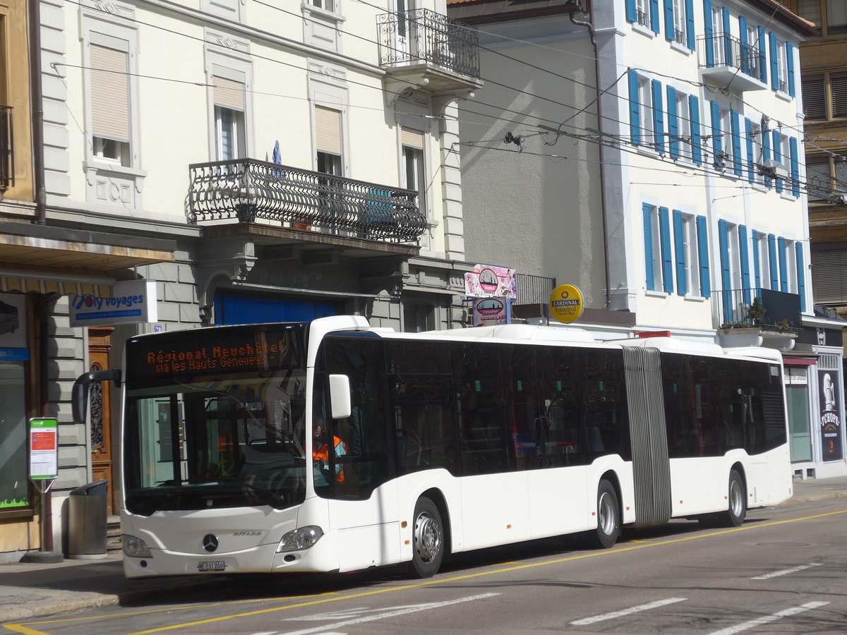 (224'706) - Interbus, Yverdon - Nr. 209/NE 231'209 - Mercedes (ex Gschwindl, A-Wien Nr. 8401) am 2. April 2021 beim Bahnhof La Chaux-de-Fonds (Einsatz CarPostal)