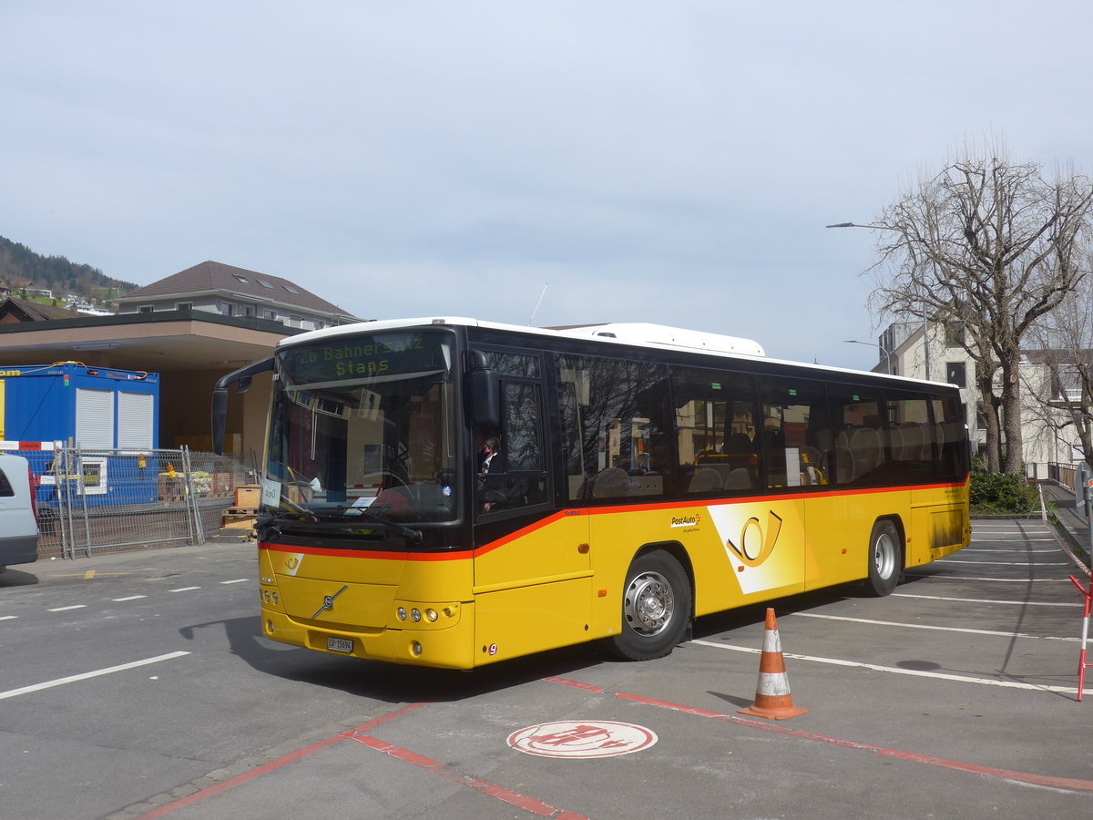 (224'822) - Zurkirchen, Malters - Nr. 9/LU 15'694 - Volvo (ex Huber, Entlebuch) am 5. April 2021 beim Bahnhof Hergiswil