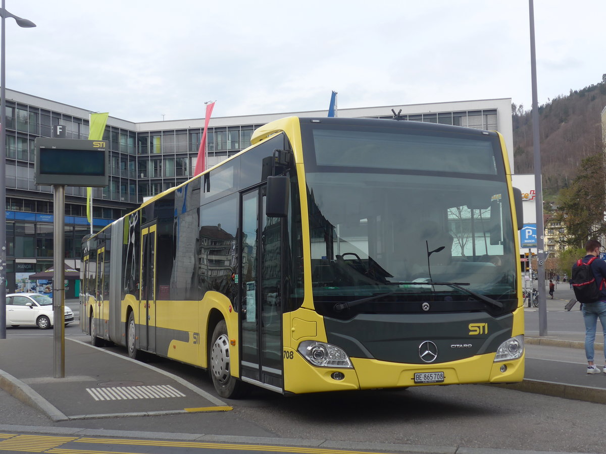 (224'860) - STI Thun - Nr. 708/865'708 - Mercedes am 10. April 2021 beim Bahnhof Thun