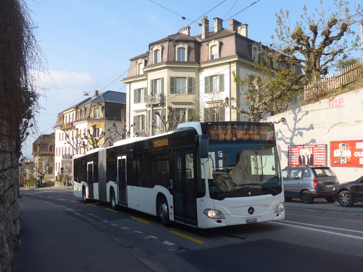 (225'010) - Interbus, Yverdon - Nr. 209/NE 231'209 - Mercedes (ex Gschwindl, A-Wien Nr. 8401) am 17. April 2021 in Neuchtel, Avenue de la Gare (Einsatz CarPostal)