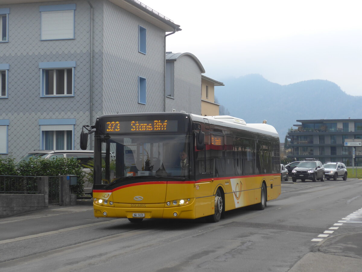(225'073) - PostAuto Zentralschweiz - Nr. 54/NW 5019 - Solaris (ex Nr. 19; ex Thepra, Stans Nr. 19) am 18. April 2021 in Stans, Robert-Durrerstrasse