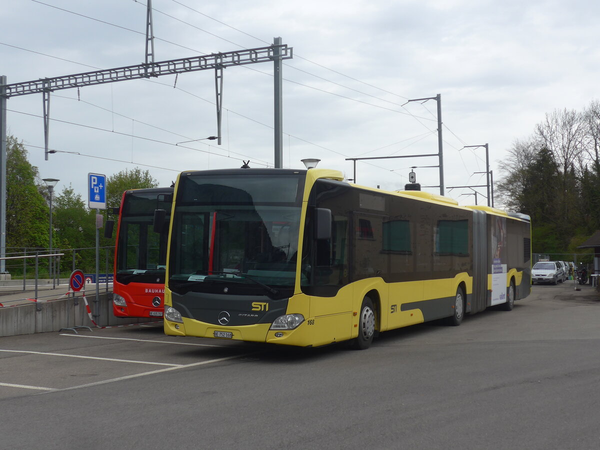 (225'352) - STI Thun - Nr. 168/BE 752'168 - Mercedes am 30. April 2021 beim Bahnhof Wimmis