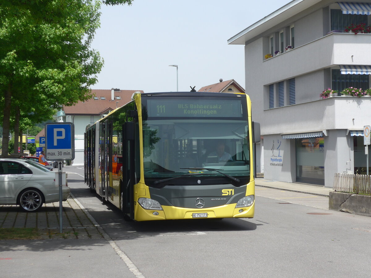 (225'960) - STI Thun - Nr. 173/BE 752'173 - Mercedes am 19. Juni 2021 beim Bahnhof Heimberg