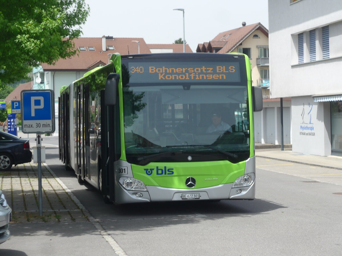 (225'964) - Busland, Burgdorf - Nr. 301/BE 622'301 - Mercedes am 19. Juni 2021 beim Bahnhof Heimberg