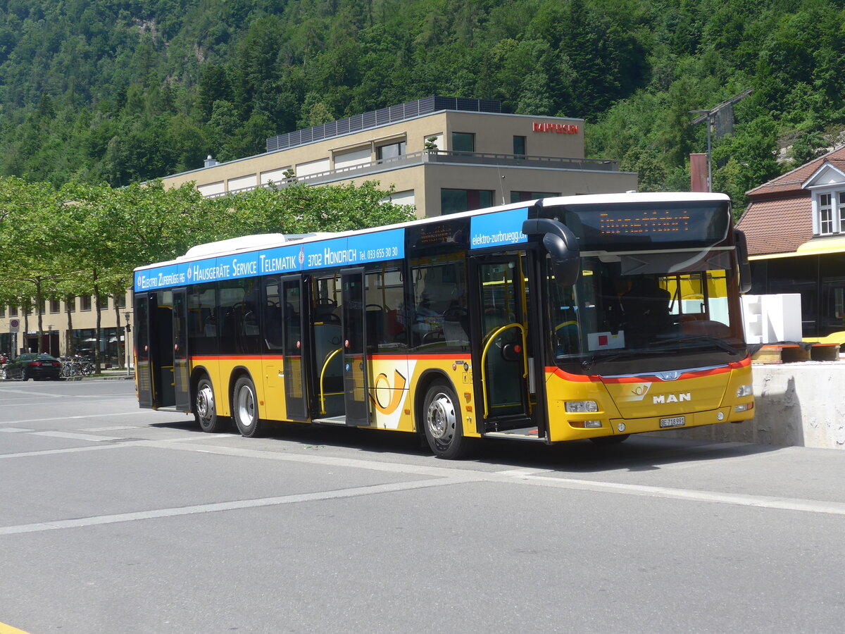 (226'045) - PostAuto Bern - BE 718'991 - MAN am 26. Juni 2021 beim Bahnhof Interlaken Ost