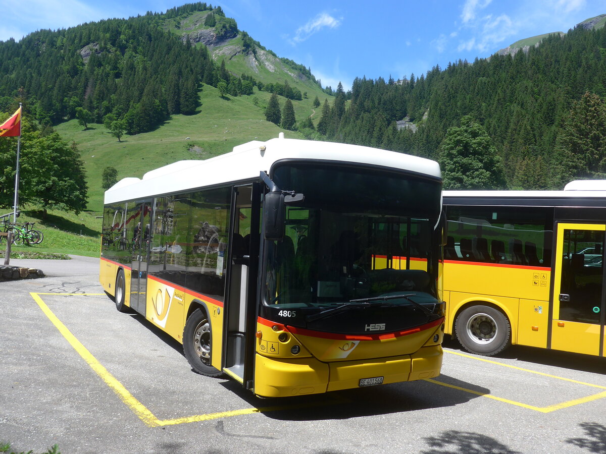 (226'266) - PostAuto Bern - BE 401'568 - Scania/Hess (ex AVG Meiringen Nr. 68; ex AVG Meiringen Nr. 59; ex Steiner, Messen) am 10. Juli 2021 auf der Schwarzwaldalp