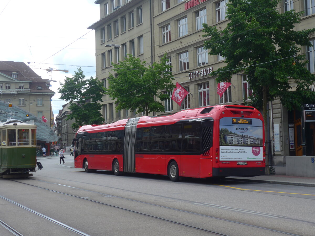 (226'337) - Bernmobil, Bern - Nr. 881/BE 832'881 - Volvo am 11. Juli 2021 beim Bahnhof Bern