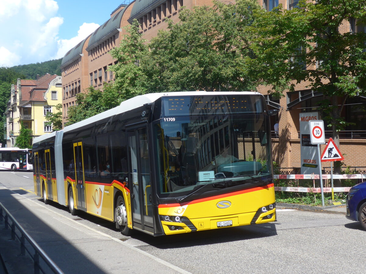 (226'606) - Twerenbold, Baden - AG 14'602 - Solaris am 19. Juli 2021 beim Bahnhof Baden