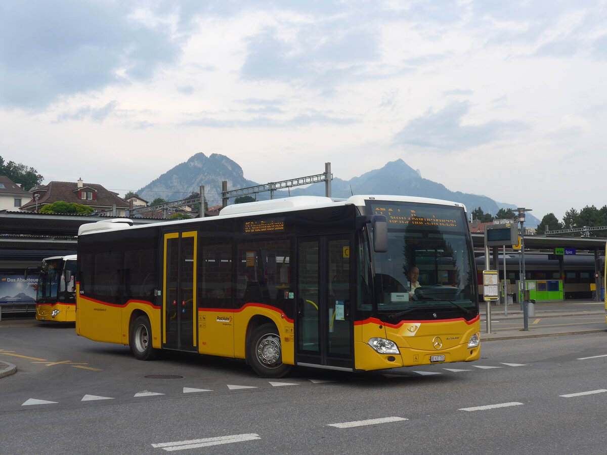 (226'684) - PostAuto Bern - BE 637'781 - Mercedes am 24. Juli 2021 beim Bahnhof Spiez