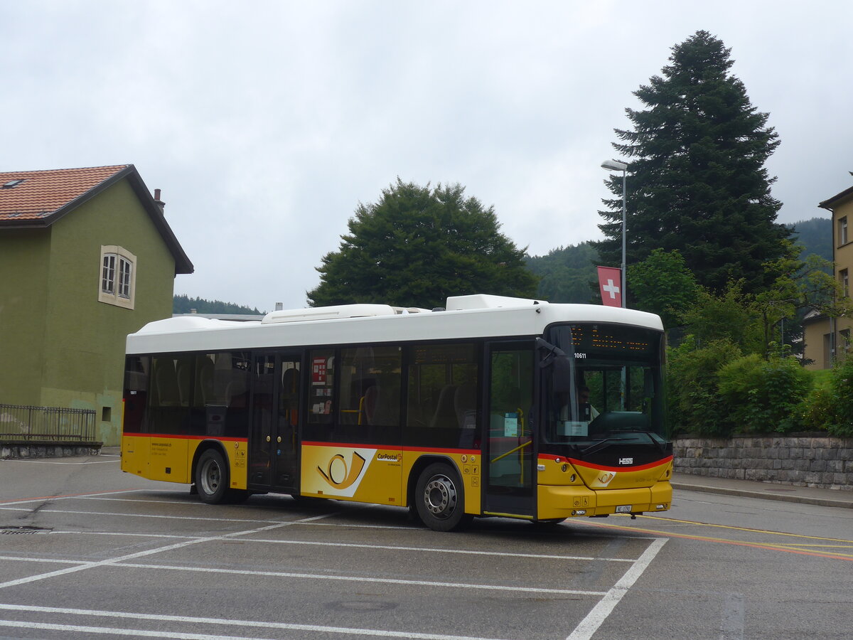 (226'860) - Auto-Transports, La Cte-aus-Fes - NE 1790 - Scania/Hess am 1. August 2021 beim Bahnhof Ste-Croix