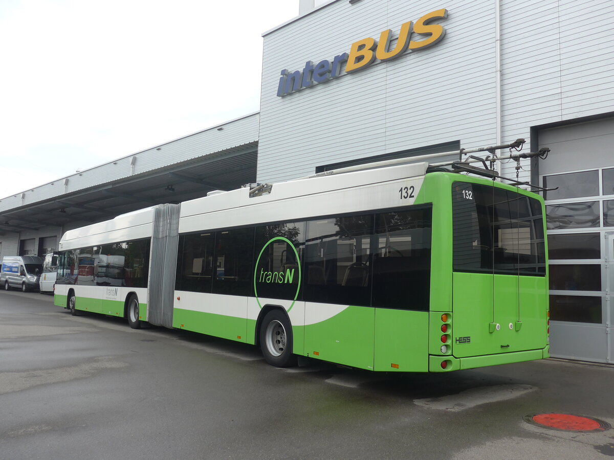 (226'948) - transN, La Chaux-de-Fonds - Nr. 132 - Hess/Hess Gelenktrolleybus (ex TN Neuchtel Nr. 132) am 1. August 2021 in Kerzers, Interbus