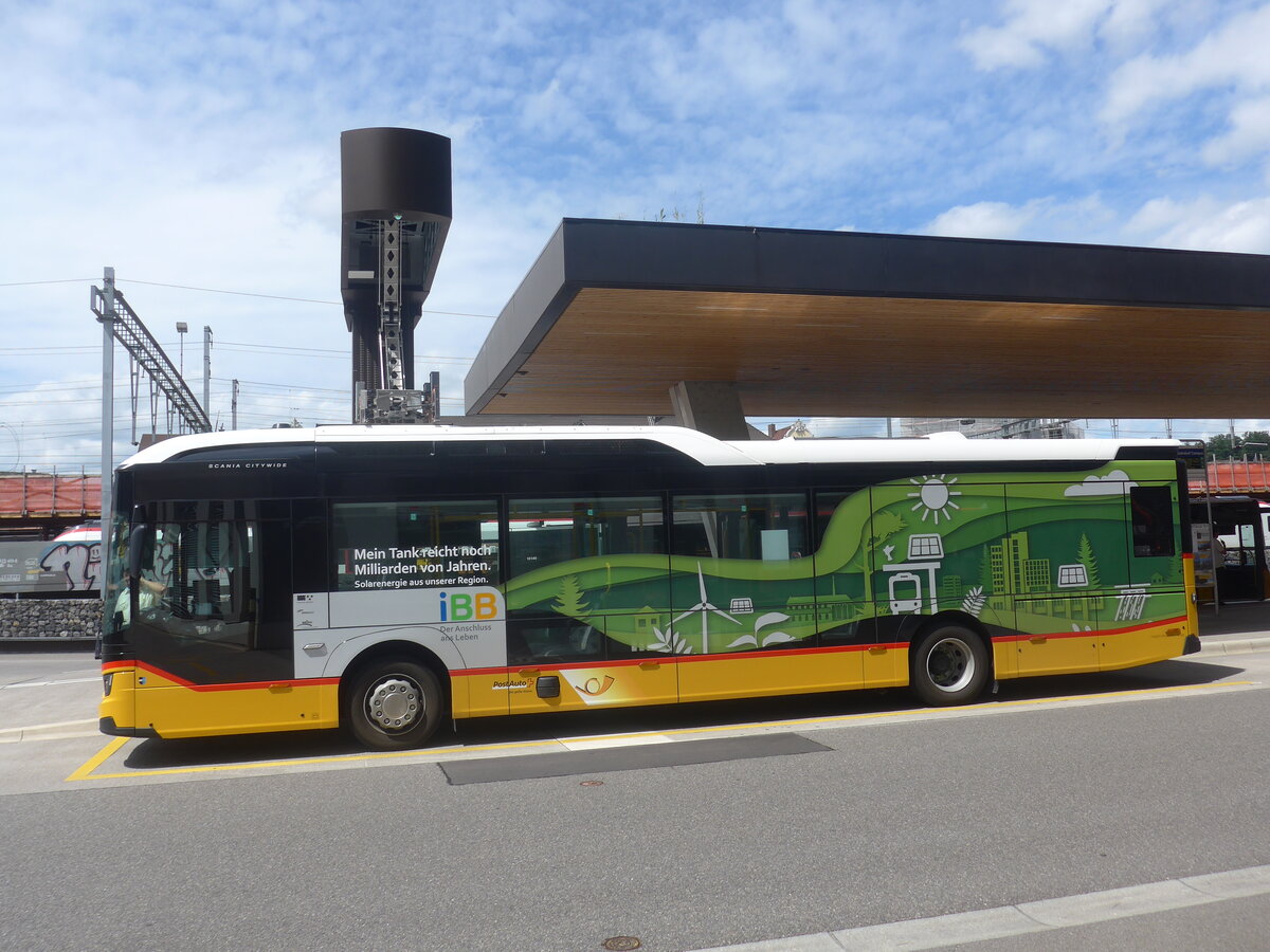 (227'152) - Voegtlin-Meyer, Brugg - AG 381'644 - Scania am 9. August 2021 beim Bahnhof Brugg