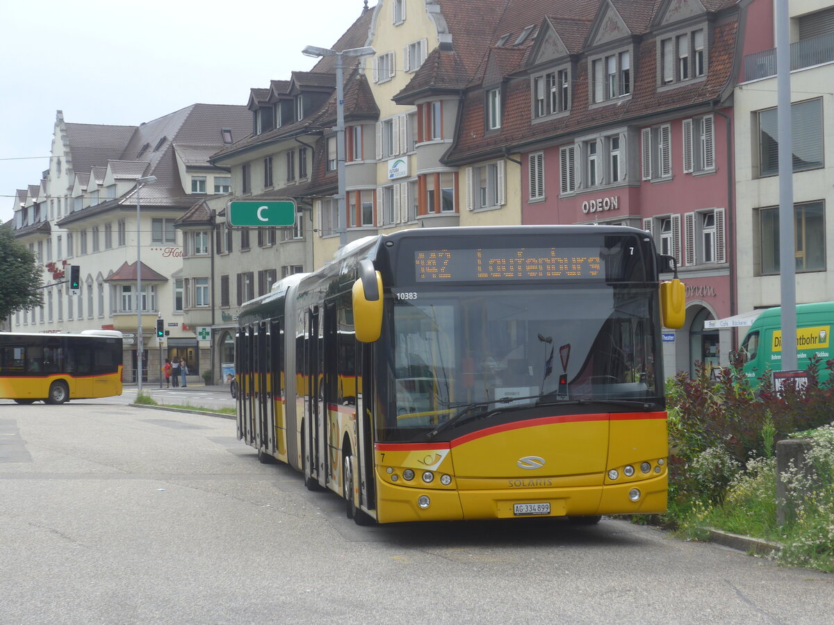 (227'177) - Keller, Hottwil - Nr. 7/AG 334'899 - Solaris am 9. August 2021 beim Bahnhof Brugg
