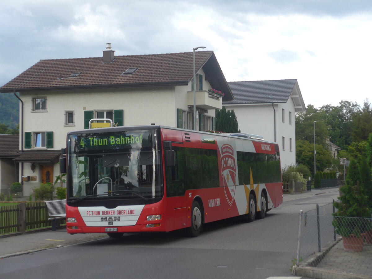 (227'361) - STI Thun - Nr. 149/BE 801'149 - MAN am 16. August 2021 in Thun-Lerchenfeld, Endstation