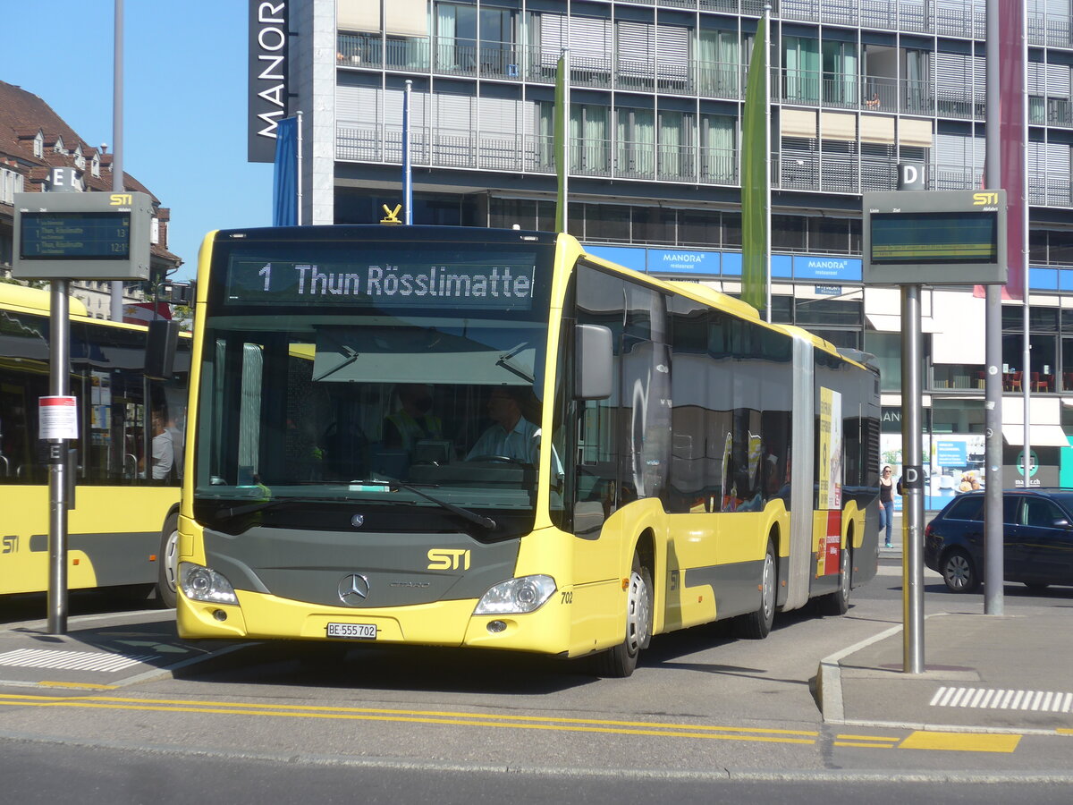 (227'813) - STI Thun - Nr. 702/BE 555'702 - Mercedes am 5. September 2021 beim Bahnhof Thun