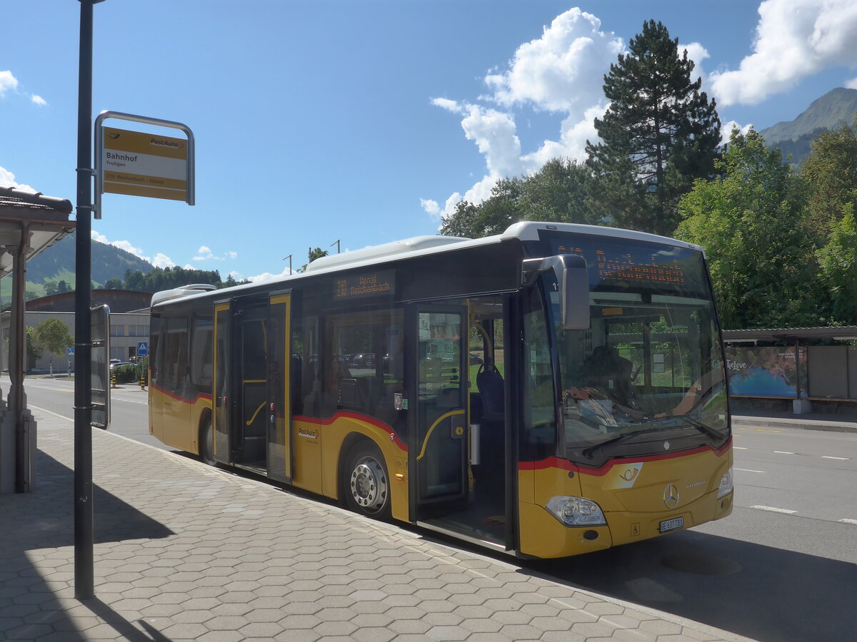 (227'869) - PostAuto Bern - BE 637'781 - Mercedes am 5. September 2021 beim Bahnhof Frutigen