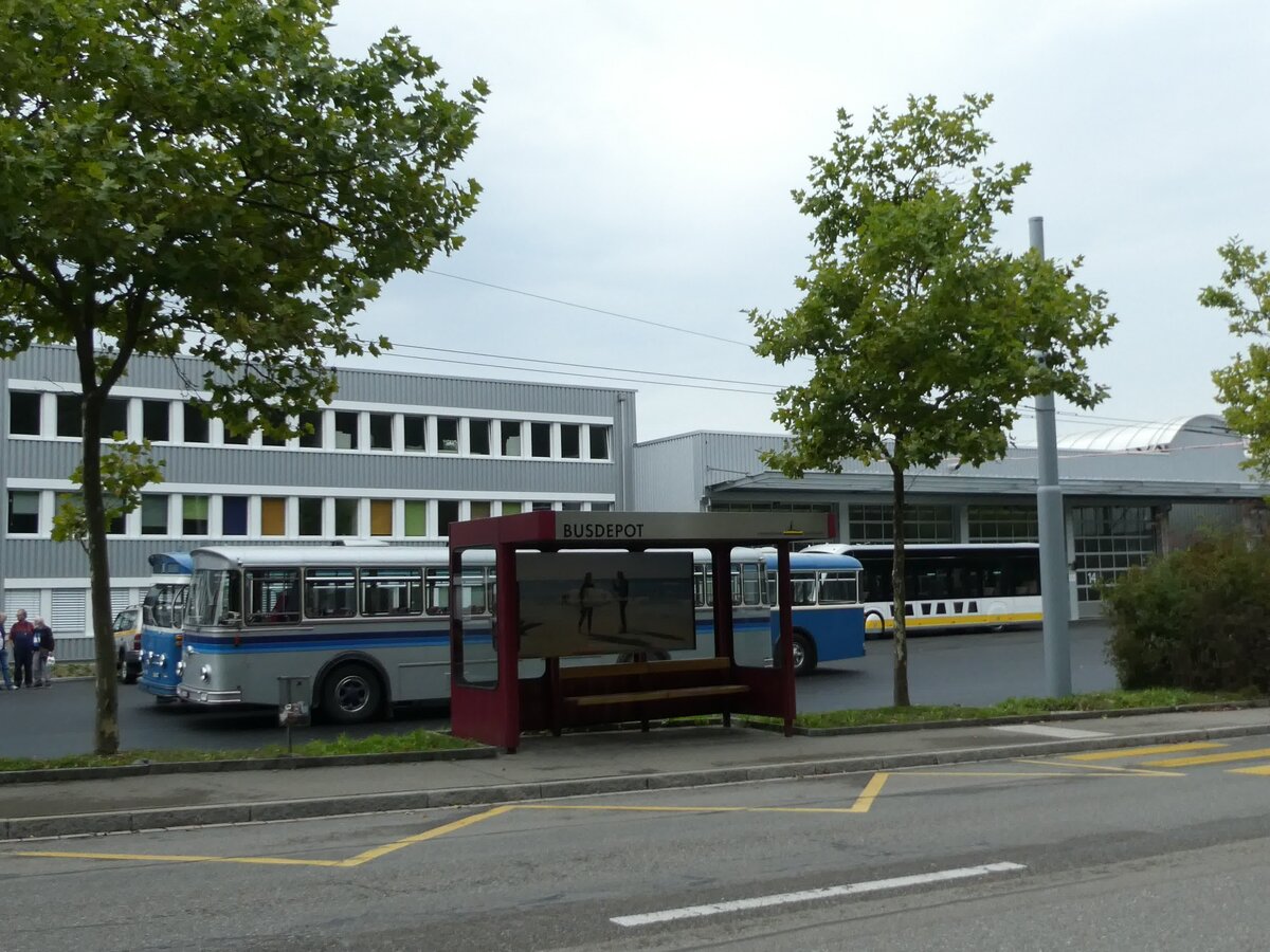 (228'366) - VBSH-Haltestelle am 26. September 2021 in Schaffhausen, Busdepot