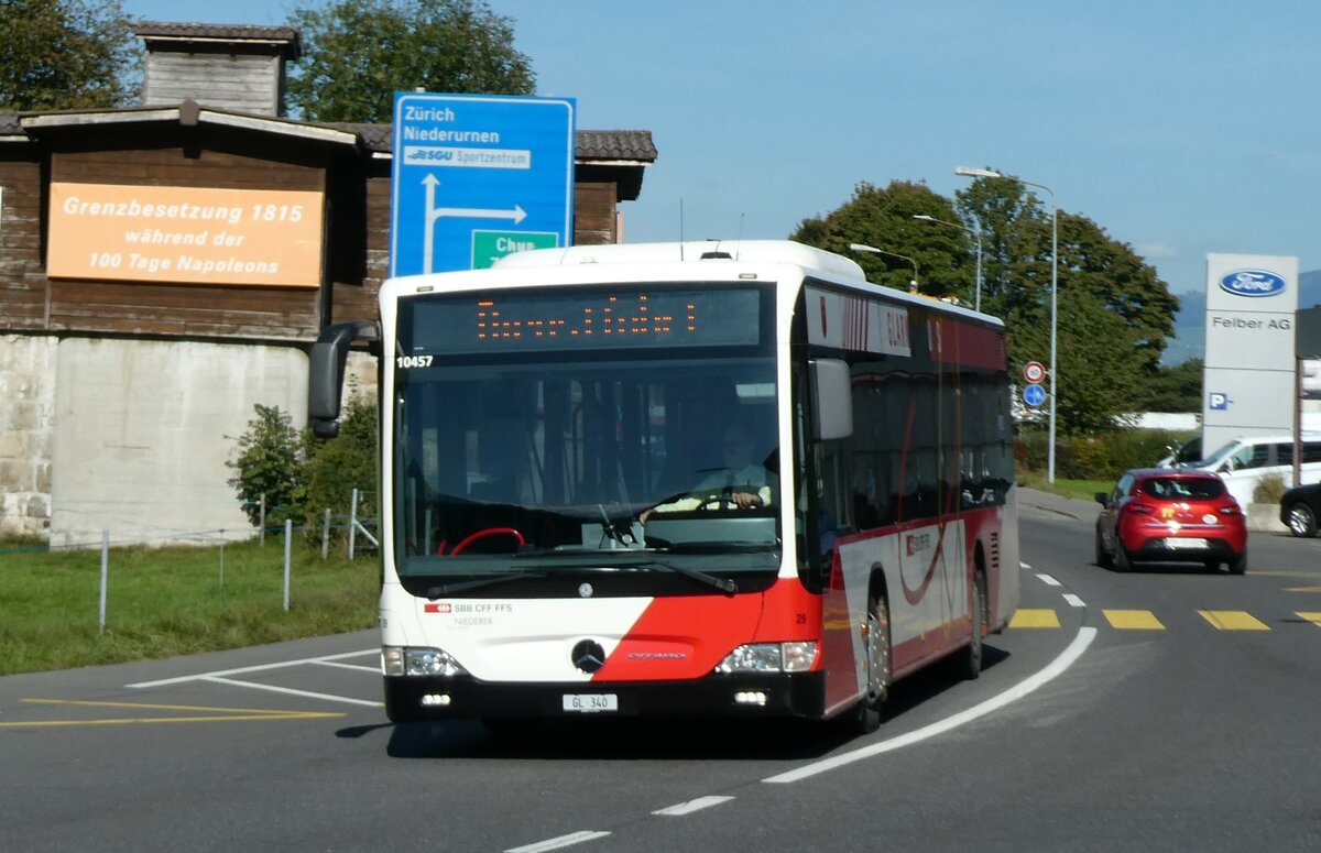 (228'570) - Niederer, Filzbach - Nr. 29/GL 340 - Mercedes am 2. Oktober 2021 in Nfels, Schnegg