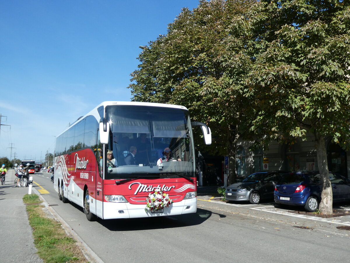 (228'581) - Mchler, Siebnen - SZ 6155 - Mercedes am 2. Oktober 2021 beim Bahnhof Ziegelbrcke