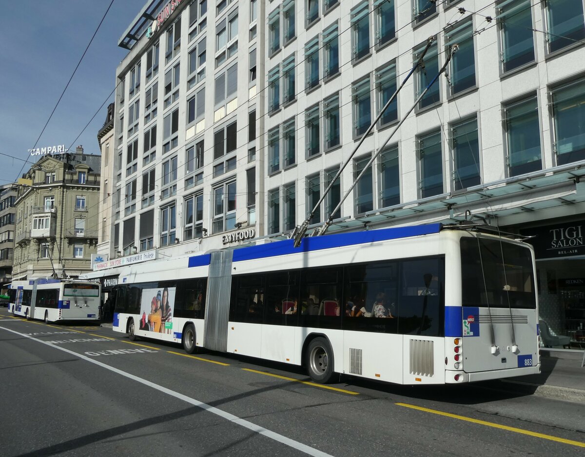 (228'898) - TL Lausanne - Nr. 883 - Hess/Hess Gelenktrolleybus am 11. Oktober 2021 in Lausanne, Bel-Air