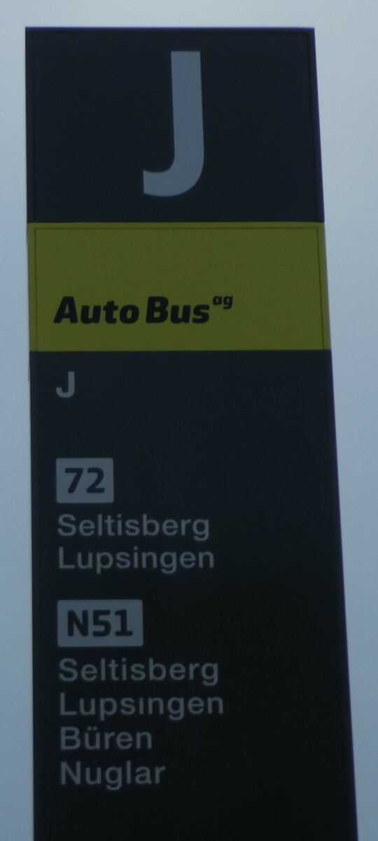 (228'939) - Auto Bus ag-Haltestellenschild - Liestal, Bahnhof - am 12. Oktober 2021