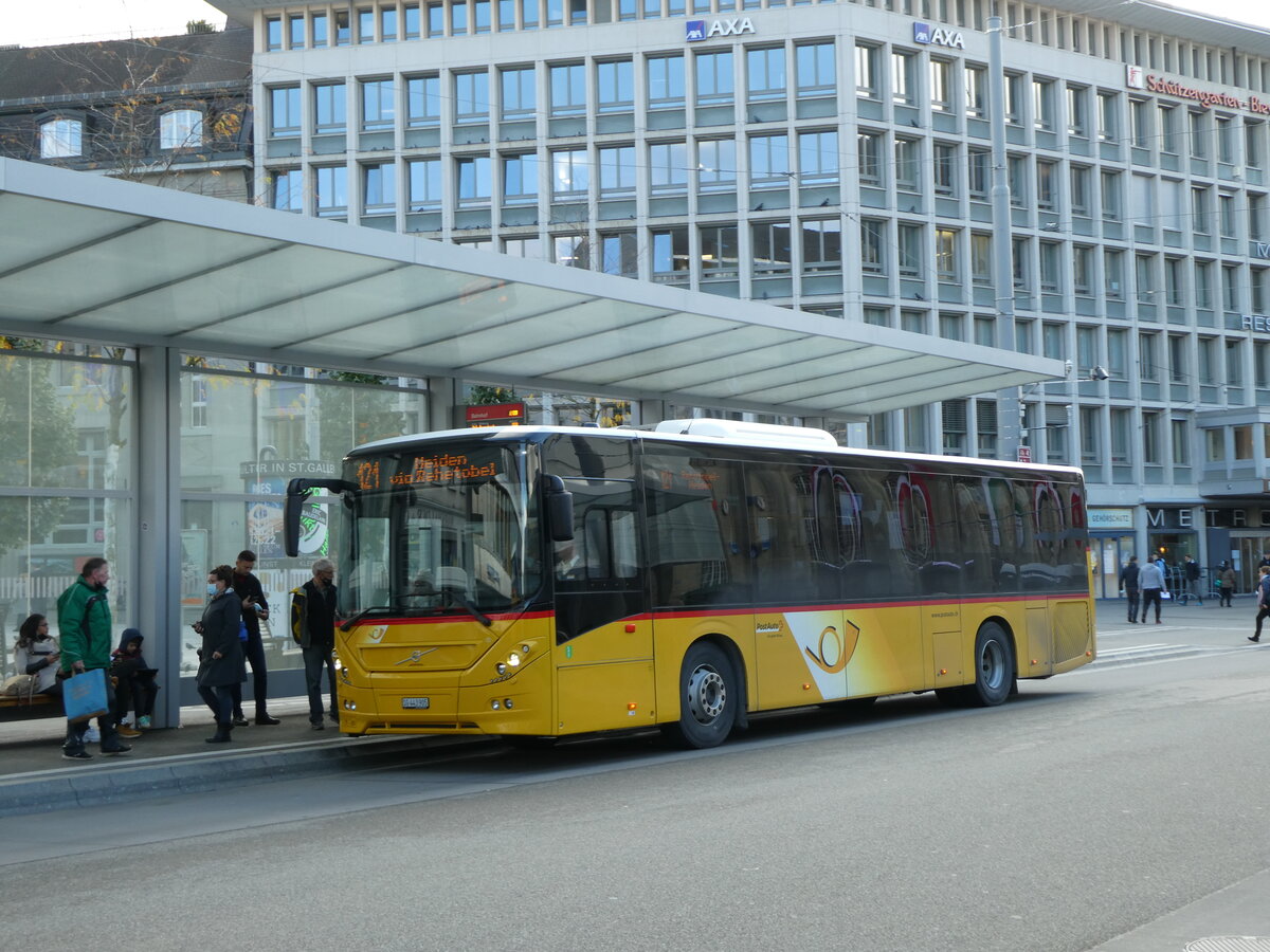 (229'074) - PostAuto Ostschweiz - SG 443'905 - Volvo am 13. Oktober 2021 beim Bahnhof St. Gallen