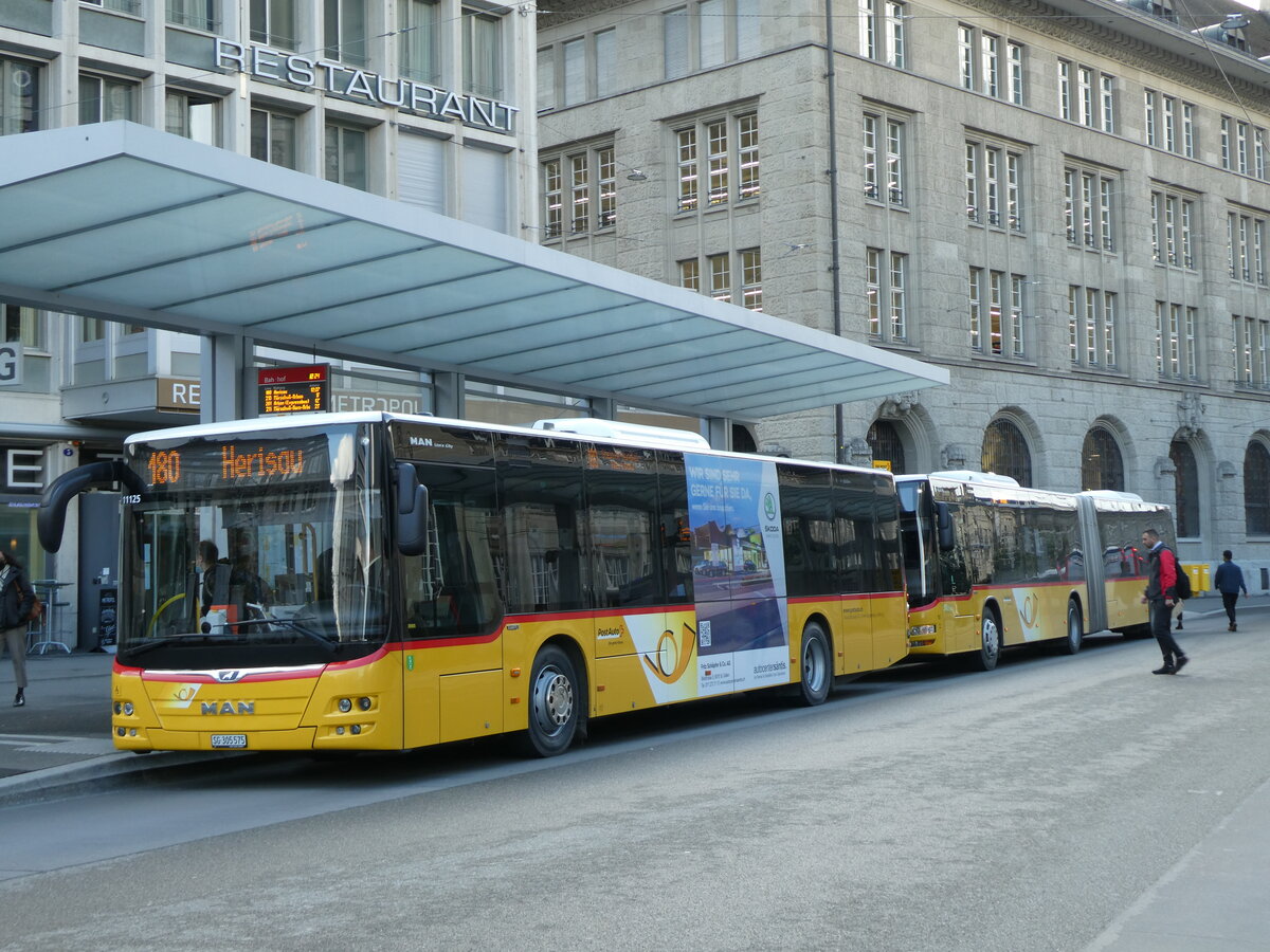 (229'090) - Postautobetriebe Unteres Toggenburg, Ltisburg - SG 305'575 - MAN am 13. Oktober 2021 beim Bahnhof St. Gallen