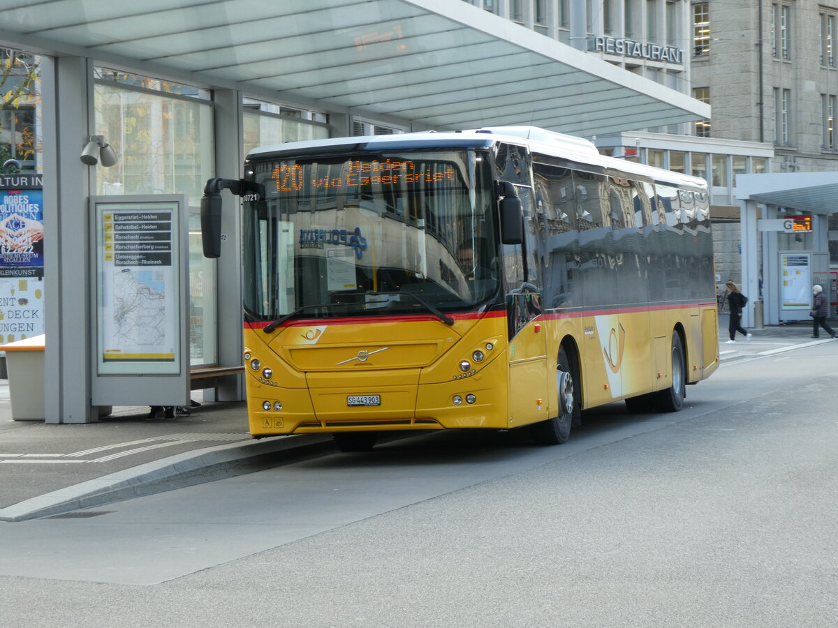 (229'091) - PostAuto Ostschweiz - SG 443'903 - Volvo am 13. Oktober 2021 beim Bahnhof St. Gallen
