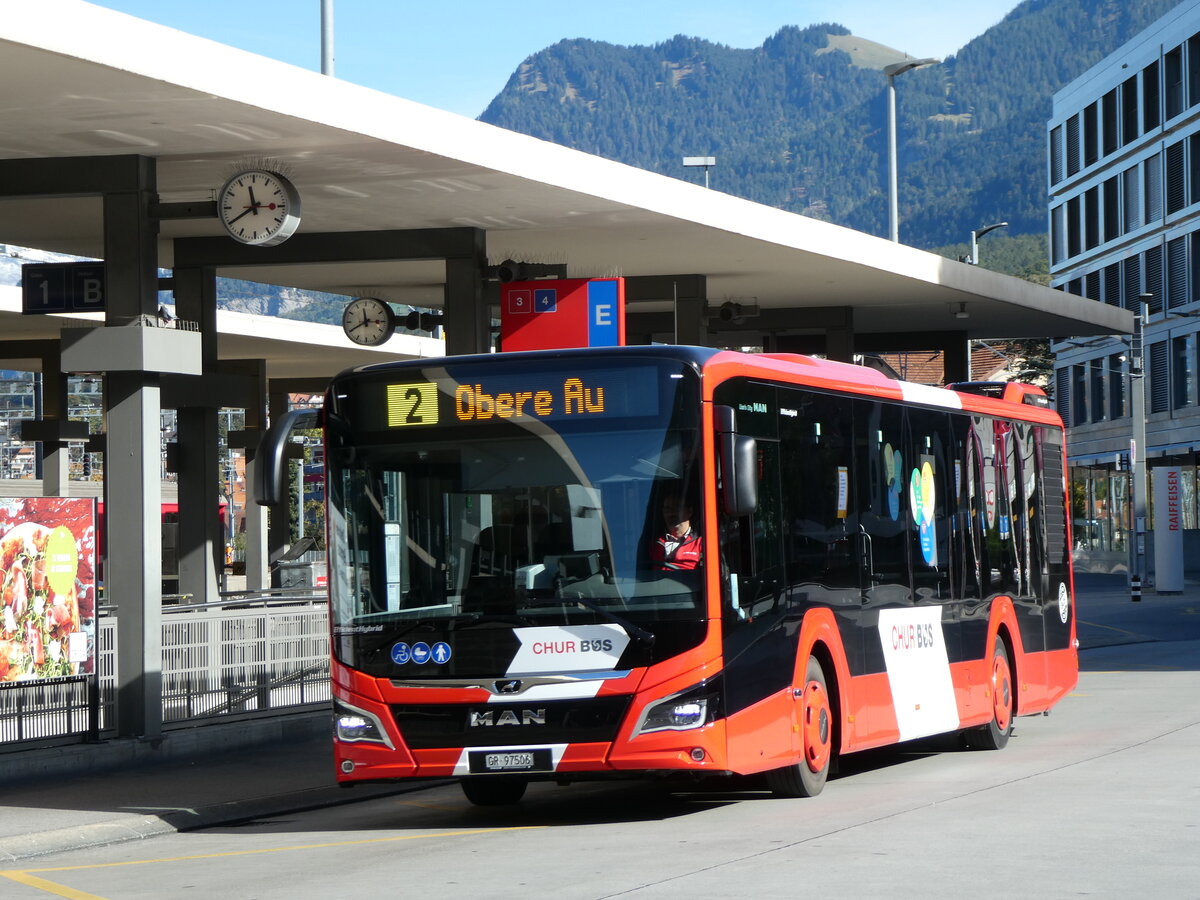 (229'245) - Chur Bus, Chur - Nr. 6/GR 97'506 - MAN am 15. Oktober 2021 beim Bahnhof Chur