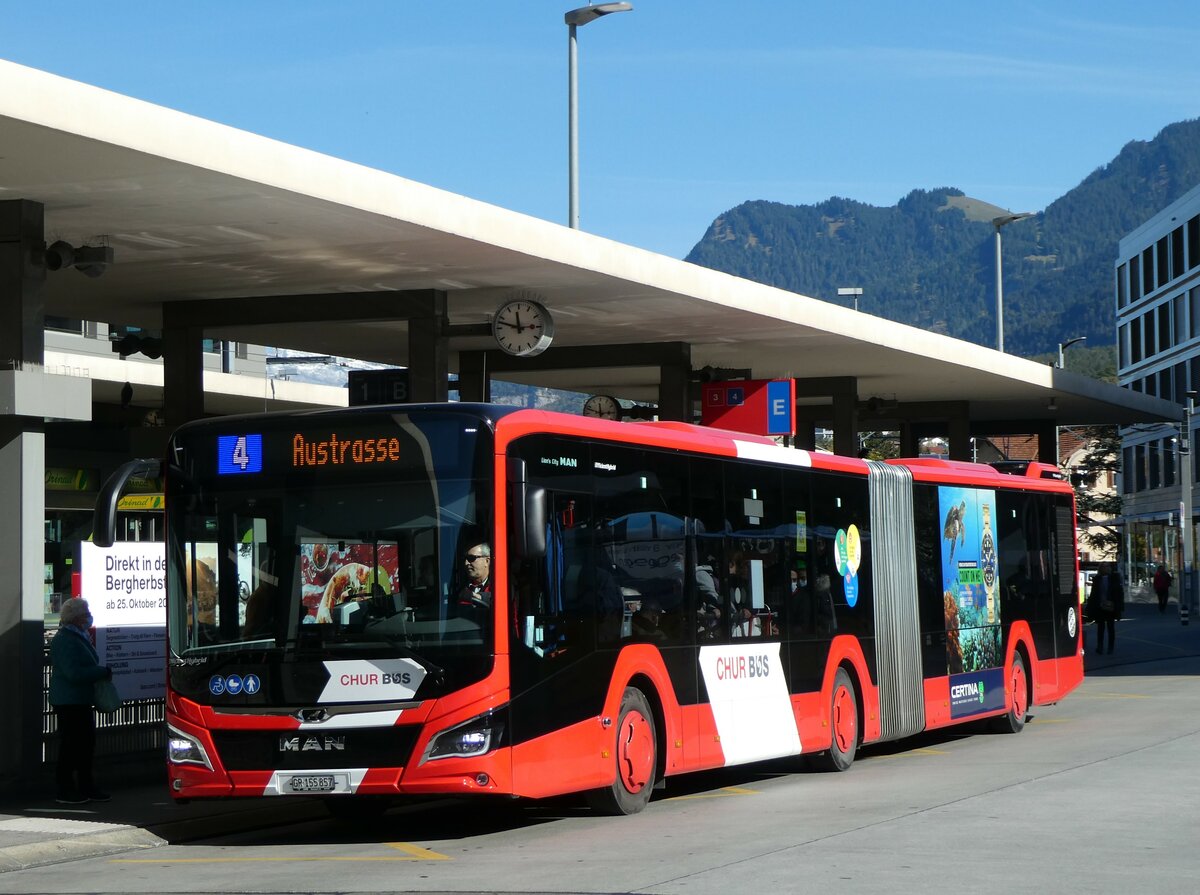 (229'248) - Chur Bus, Chur - Nr. 57/GR 155'857 - MAN am 15. Oktober 2021 beim Bahnhof Chur