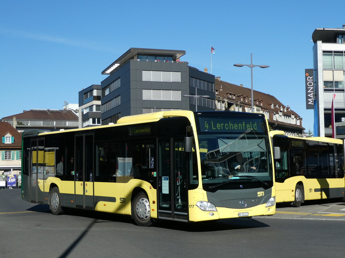 (229'381) - STI Thun - Nr. 177/BE 752'177 - Mercedes am 17. Oktober 2021 beim Bahnhof Thun