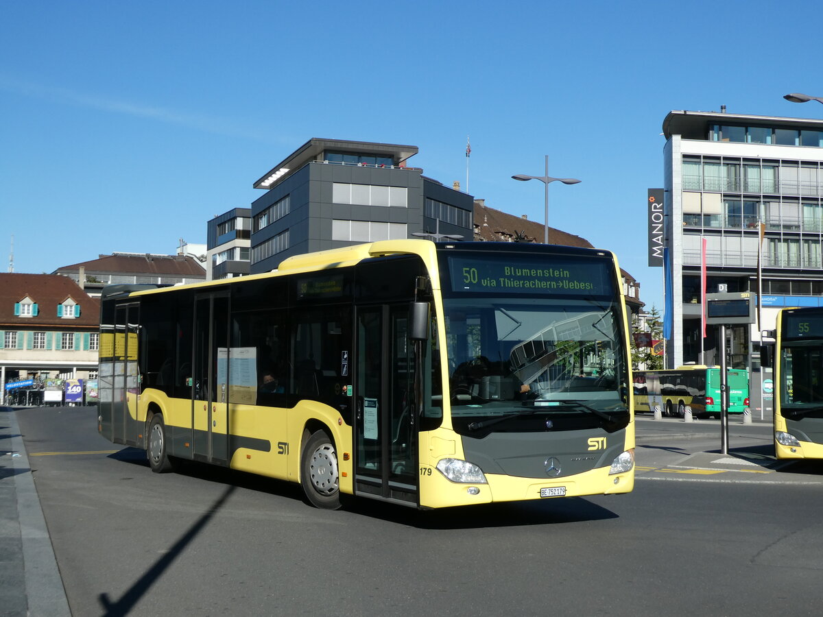 (229'385) - STI Thun - Nr. 179/BE 752'179 - Mercedes am 17. Oktober 2021 beim Bahnhof Thun