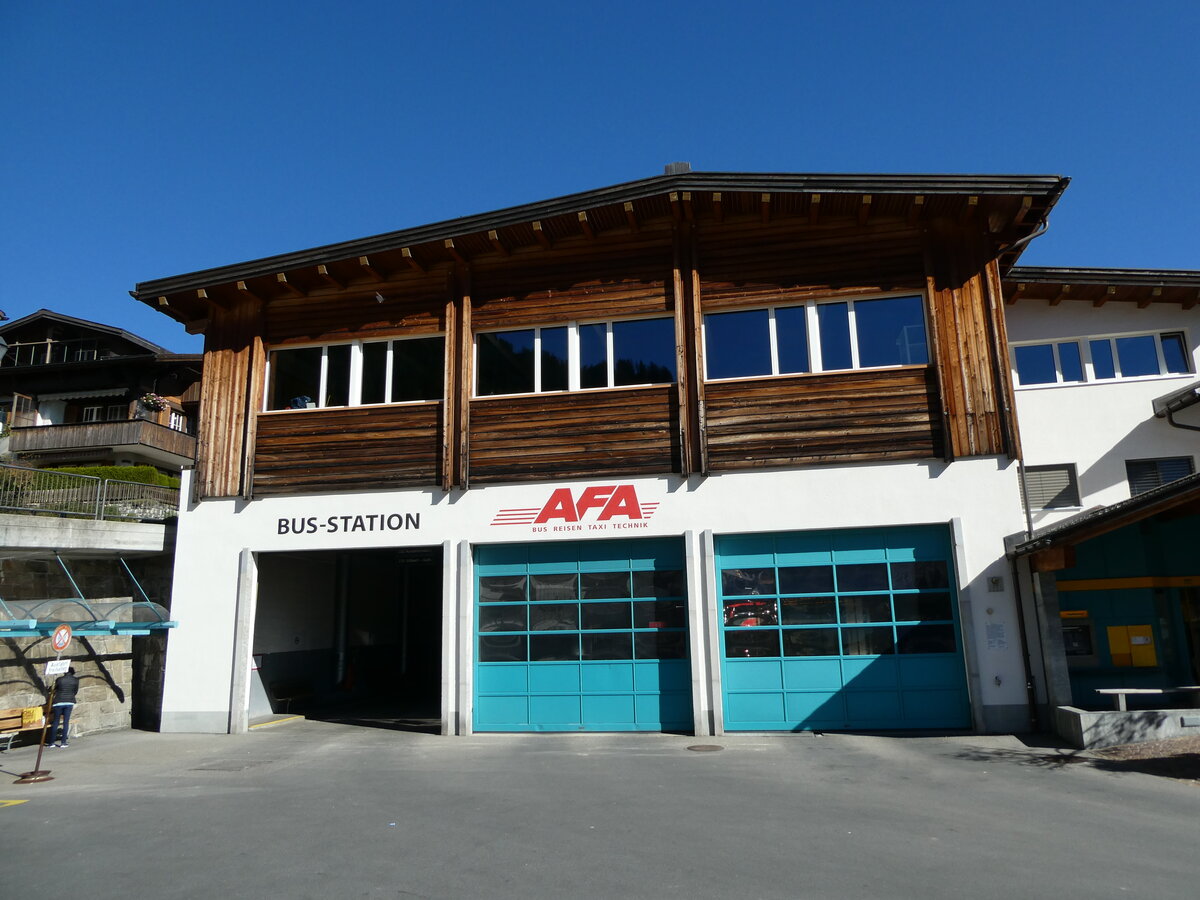 (229'407) - AFA-Busstation und Depot am 18. Oktober 2021 in Adelboden, Busstation