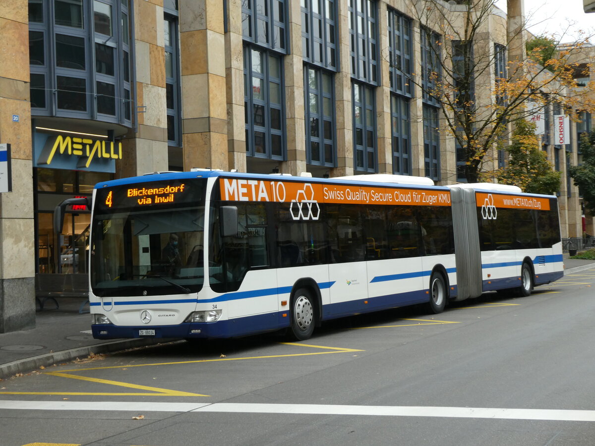 (229'605) - ZVB Zug - Nr. 34/ZG 88'034 - Mercedes am 22. Oktober 2021 in Zug, Metalli