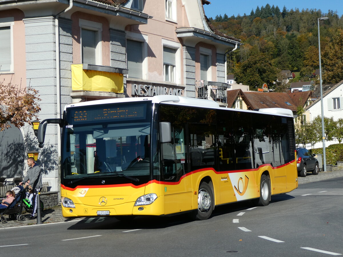 (229'761) - PostAuto Ostschweiz - SG 273'335 - Mercedes am 23. Oktober 2021 beim Bahnhof Uznach
