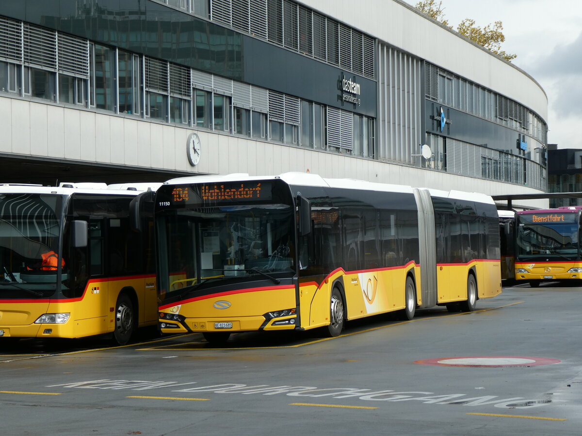 (229'994) - PostAuto Bern - Nr. 11'150/BE 823'685 - Solaris (ex Nr. 685) am 4. November 2021 in Bern, Lindenhofspital