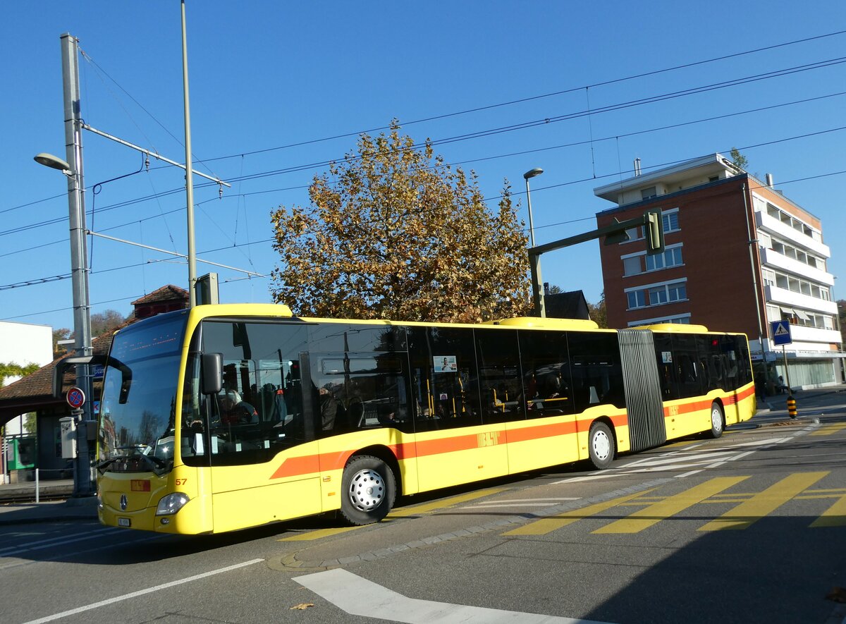 (230'260) - BLT Oberwil - Nr. 57/BL 6590 - Mercedes am 9. November 2021 in Bottmingen, Schloss