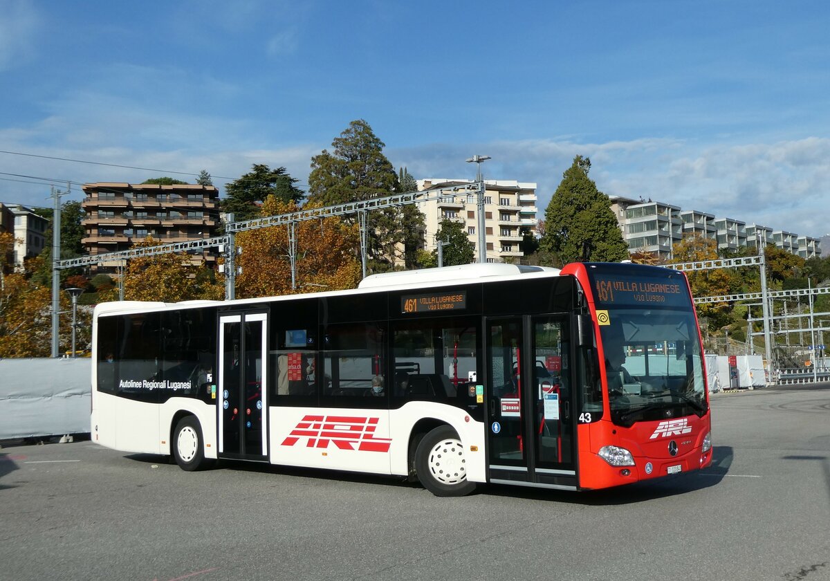 (230'308) - ARL Viganello - Nr. 43/TI 123'843 - Mercedes am 10. November 2021 beim Bahnhof Lugano