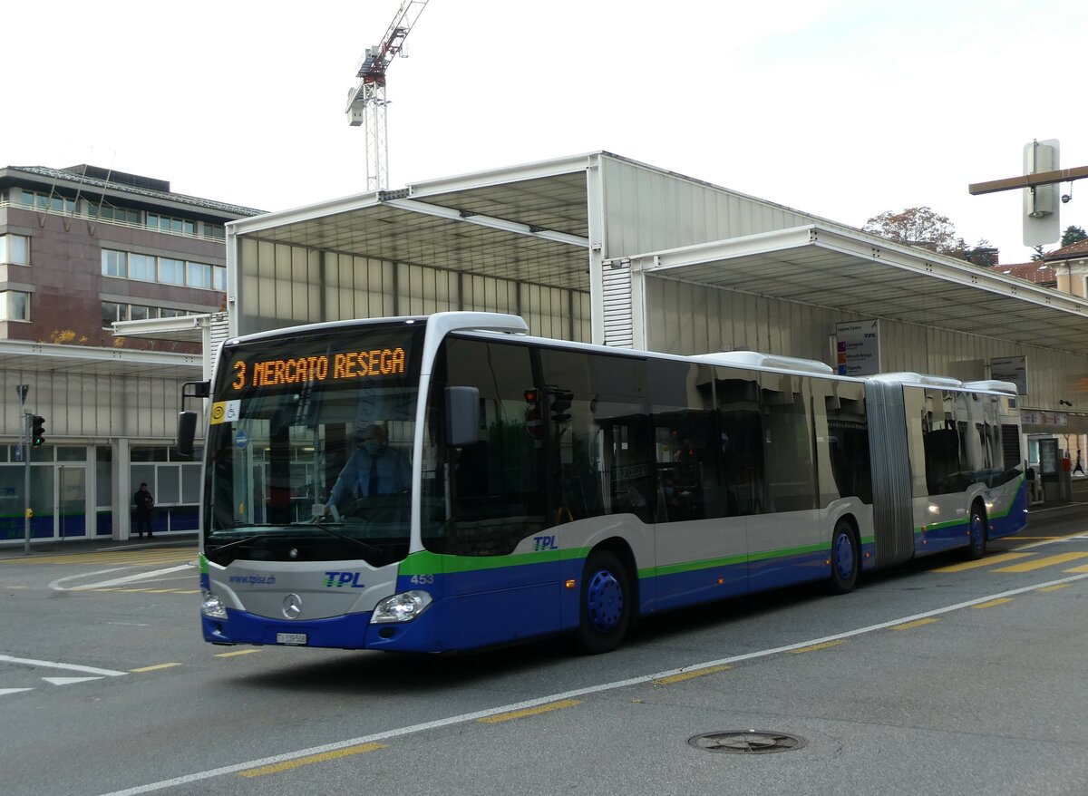 (230'366) - TPL Lugano - Nr. 453/TI 339'508 - Mercedes am 10. November 2021 in Lugano, Centro 